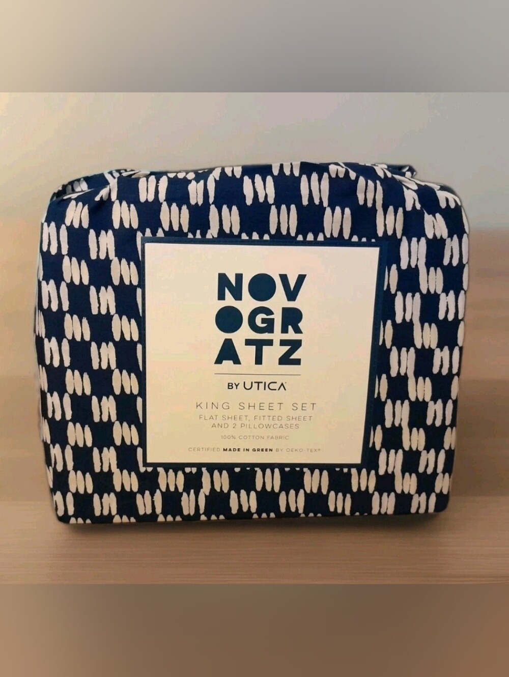 Brand New Novogratz by Utica King Size Sheet Set Petite Painted Check